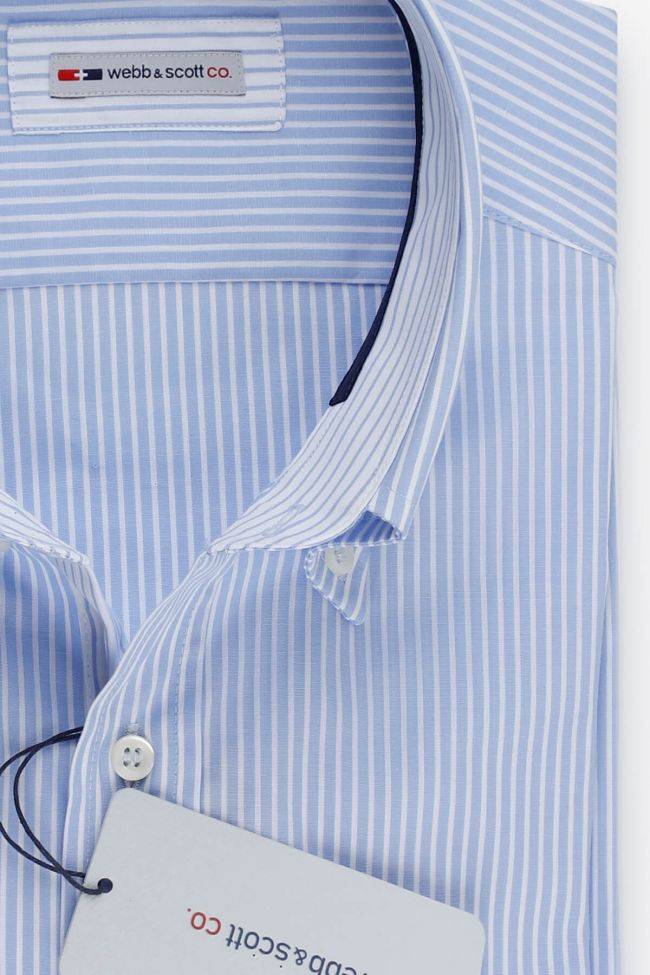 Webb & Scott Hemd Herren Webb & Scott Classic Streifen 100% Baumwolle Kragen Button-Down Lange Ärmel