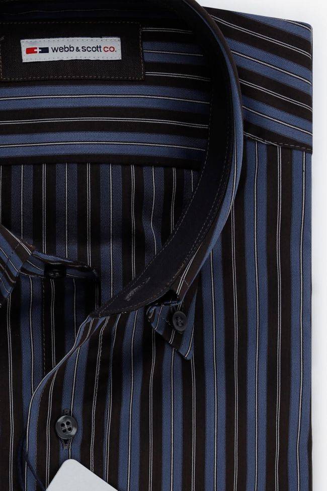 Webb & Scott Hemd Herren Webb & Scott Classic Streifen 100% Baumwolle Kragen Button-Down Lange Ärmel