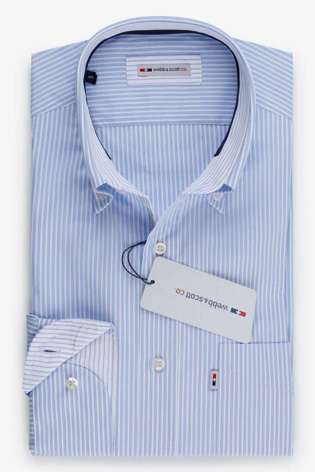 webb & scott Hemd Herren Webb & Scott Classic Streifen 100% Baumwolle kragen Button-Down Lange Ärmel