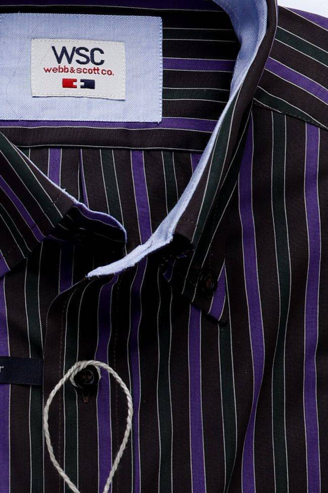 Webb & Scott Hemd Herren Webb & Scott Regular Streifen 100% Baumwolle Kragen Button-Down Lange Ärmel