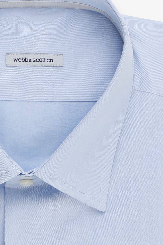 Wool & Co. Hemd Herren Wool & Co. Classic Einfarbig 100% Baumwolle Kragen Italienisch Lange Ärmel