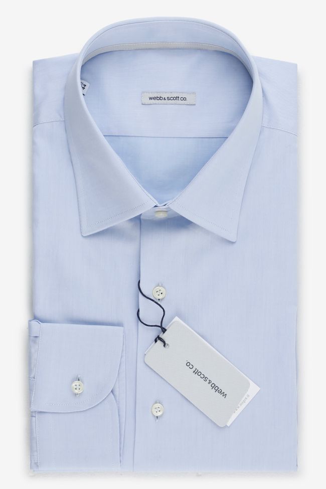 wool & co. Hemd Herren Wool & Co. Classic Einfarbig 100% Baumwolle kragen Italienisch Lange Ärmel