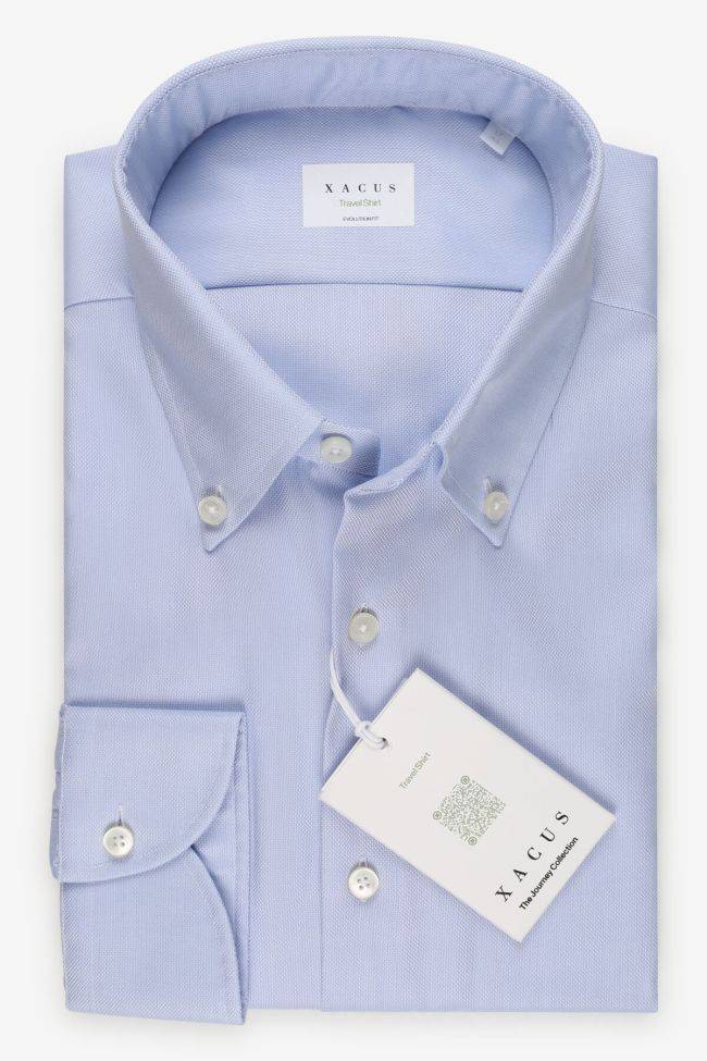 xacus Hemd Herren Xacus Classic Bügelfreie Einfarbig 100% Baumwolle kragen Button-Down Lange Ärmel