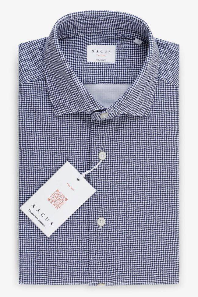 Xacus Hemd Herren Xacus Classic Bügelfreie Halb Unifarben 89% Cotton Jrs 11% Ea Kragen Französisch Lange Ärmel