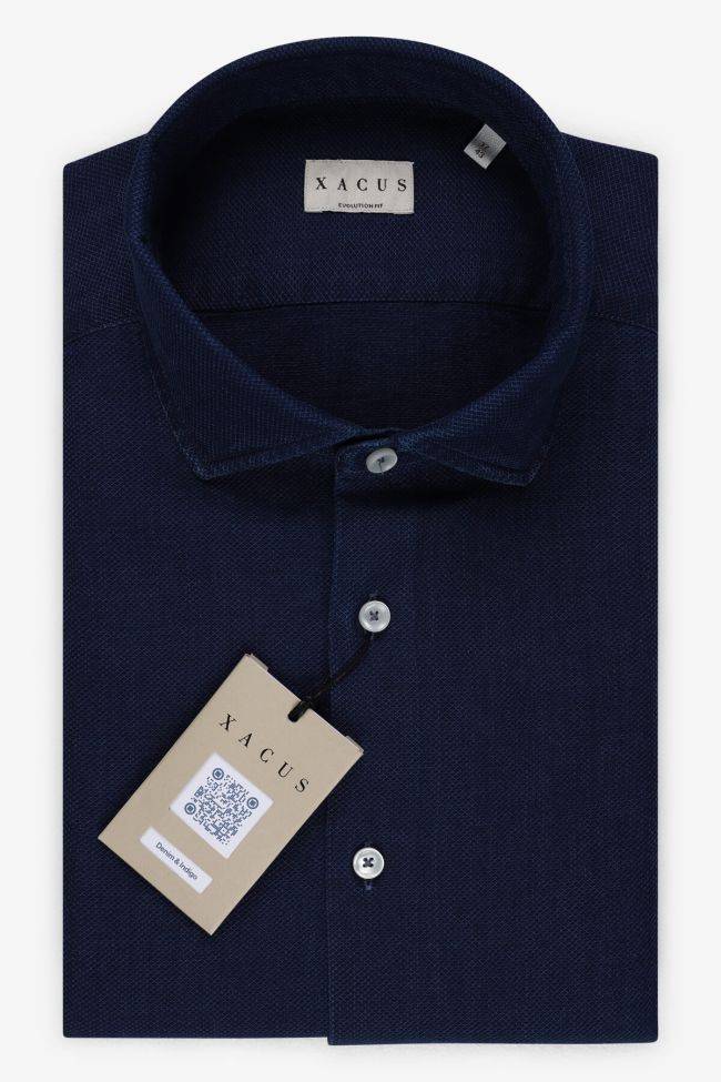 xacus Hemd Herren Xacus Classic Einfarbig 100% Baumwolle kragen Französisch Lange Ärmel