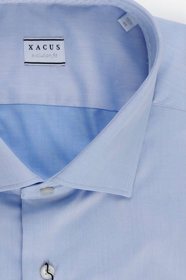 Xacus Hemd Herren Xacus Classic Einfarbig 100% Baumwolle Kragen Französisch Lange Ärmel