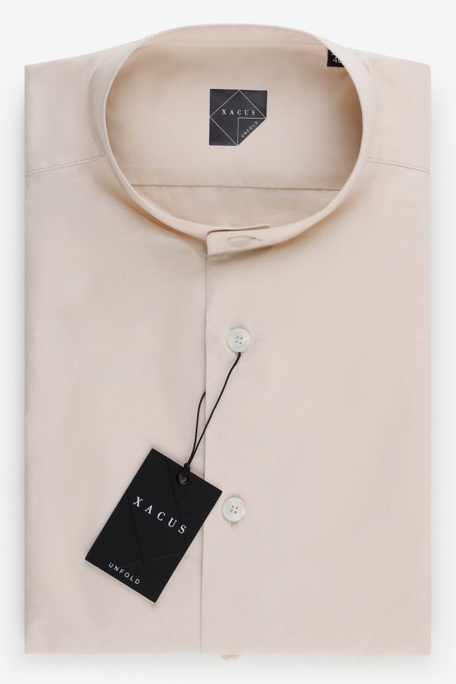 Xacus Hemd Herren Xacus Classic Einfarbig 100% Baumwolle Kragen Mandarinkragen Lange Ärmel
