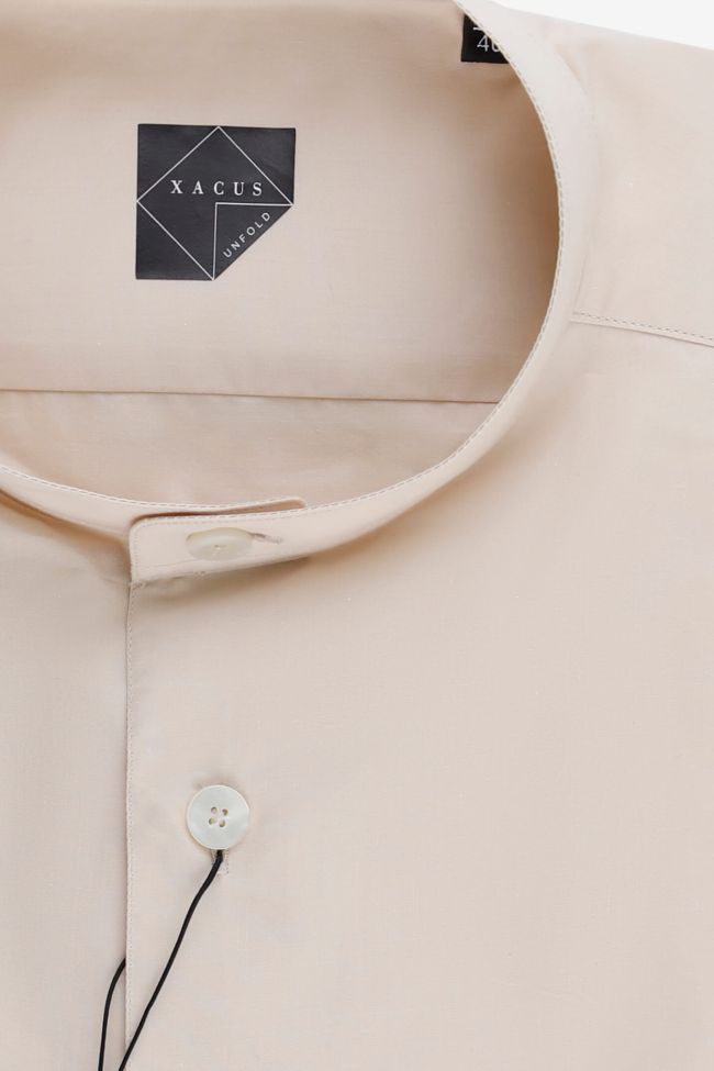 xacus Hemd Herren Xacus Classic Einfarbig 100% Baumwolle kragen Mandarinkragen Lange Ärmel