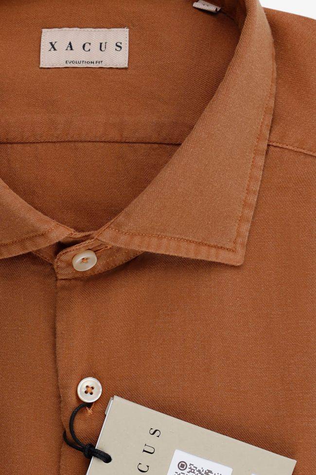 Xacus Hemd Herren Xacus Classic Einfarbig 100% Baumwolle Gewaschen Kragen Italienisch Lange Ärmel