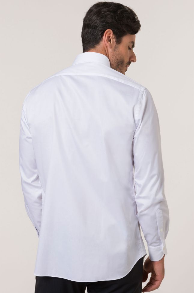 Xacus Hemd Herren Xacus Classic Einfarbig 100% Baumwolle Kragen Italienisch Lange Ärmel