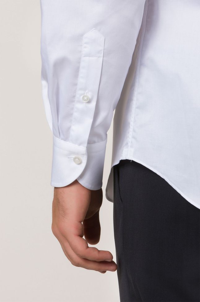 Xacus Hemd Herren Xacus Classic Einfarbig 100% Baumwolle Kragen Italienisch Lange Ärmel