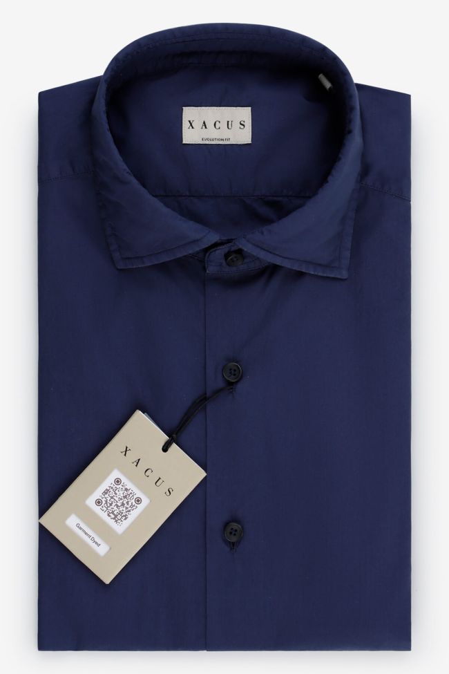 xacus Hemd Herren Xacus Classic Einfarbig 100% Baumwolle gewaschen kragen Französisch Lange Ärmel