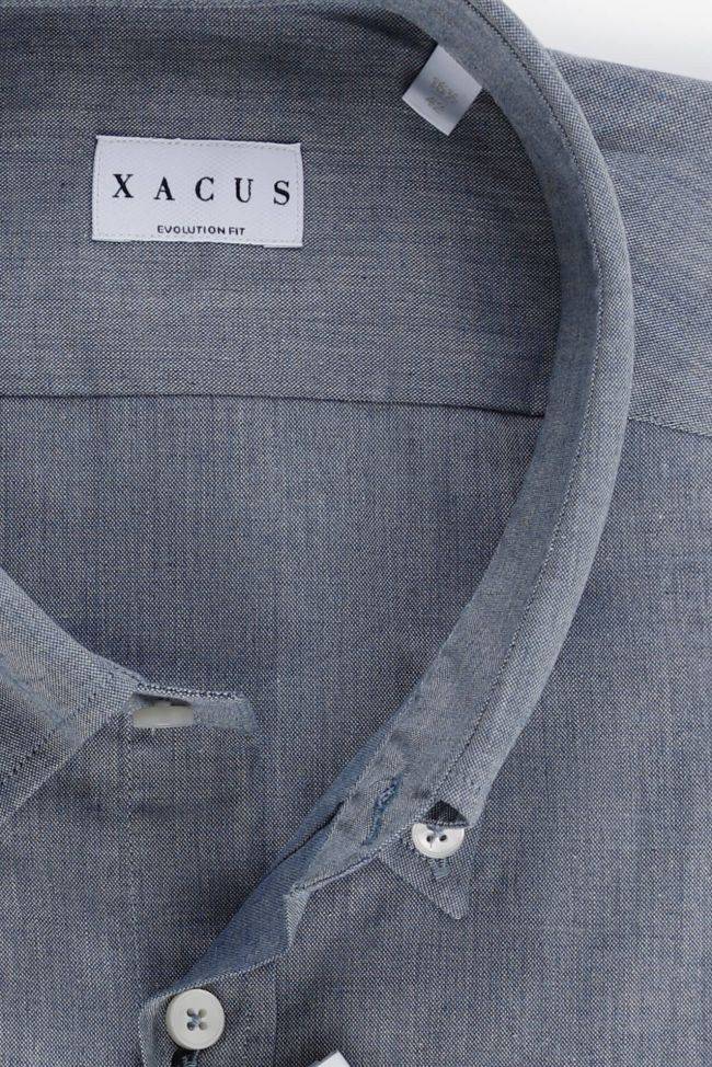 Xacus Hemd Herren Xacus Classic Einfarbig 100% Baumwolle Kragen Button-Down Lange Ärmel