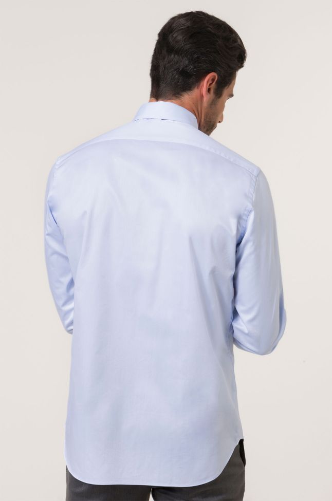 Xacus Hemd Herren Xacus Classic Einfarbig 100% Baumwolle Kragen Italienisch Lange Ärmel