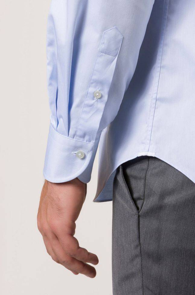 Xacus Hemd Herren Xacus Classic Einfarbig 100% Baumwolle Kragen Italienisch Lange Ärmel