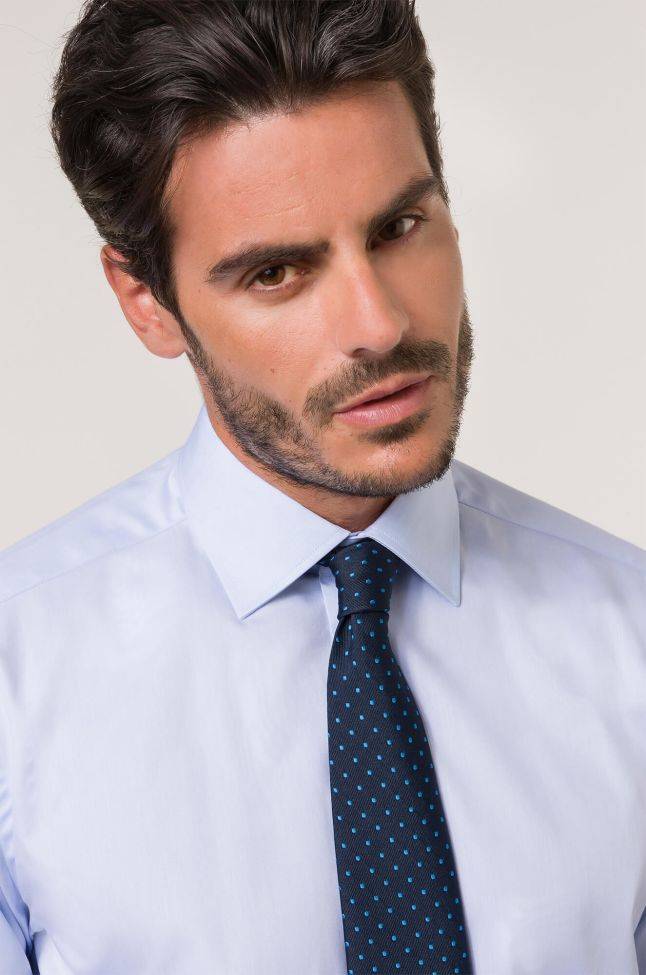 xacus Hemd Herren Xacus Classic Einfarbig 100% Baumwolle kragen Italienisch Lange Ärmel