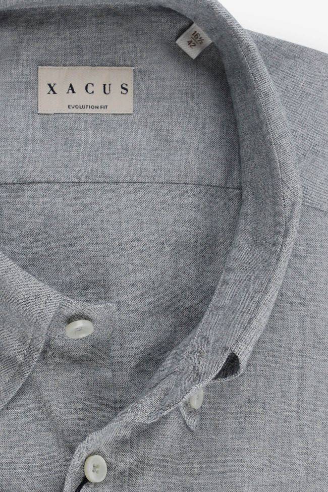 Xacus Hemd Herren Xacus Classic Einfarbig 100% Baumwolle Kragen Button-Down Lange Ärmel