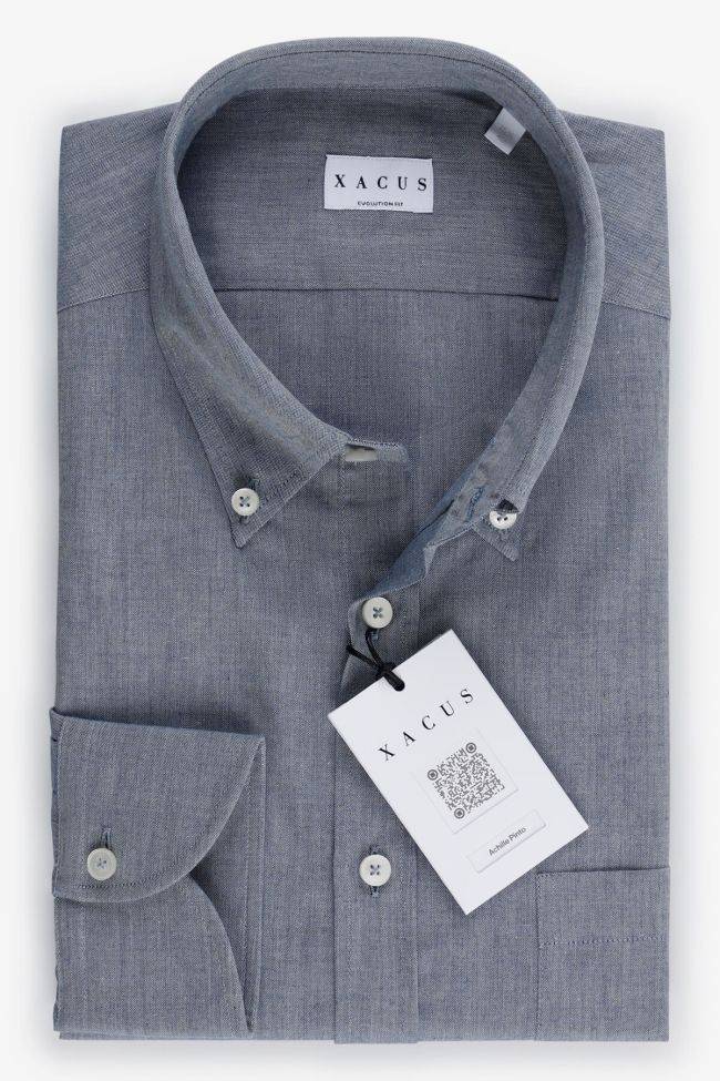 xacus Hemd Herren Xacus Classic Einfarbig 100% Baumwolle kragen Button-Down Lange Ärmel