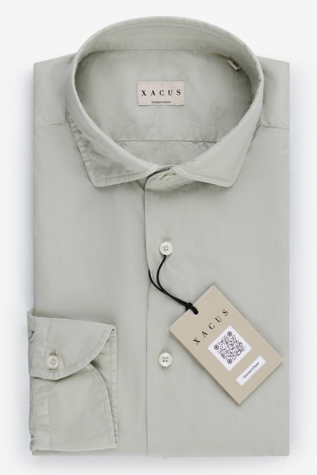 xacus Hemd Herren Xacus Classic Einfarbig 100% Baumwolle gewaschen kragen Französisch Lange Ärmel