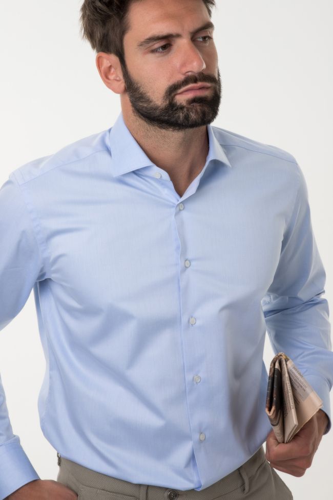 xacus Hemd Herren Xacus Classic Einfarbig 100% Baumwolle kragen Französisch Lange Ärmel