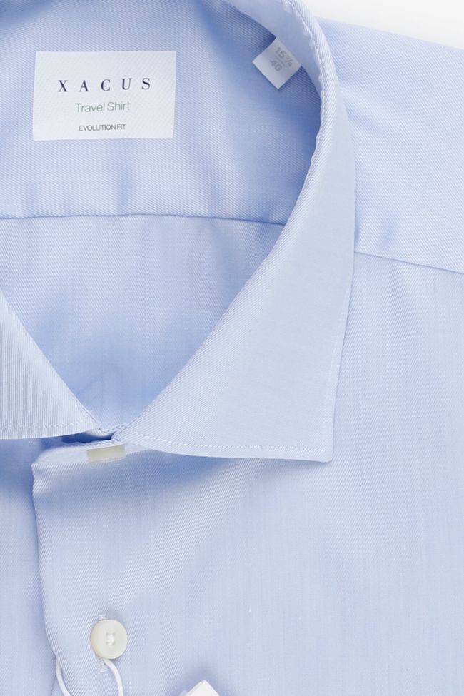 Xacus Hemd Herren Xacus Classic Einfarbig 100% Bio-Baumwolle Kragen Französisch Lange Ärmel