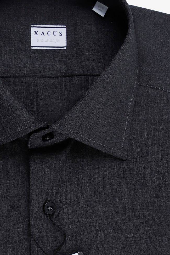 Xacus Hemd Herren Xacus Classic Einfarbig 100% Merinowolle Kragen Italienisch Lange Ärmel