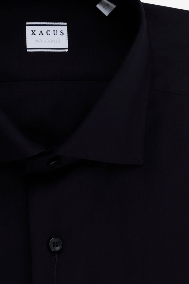 Xacus Hemd Herren Xacus Classic Einfarbig 100% Merinowolle Kragen Italienisch Lange Ärmel