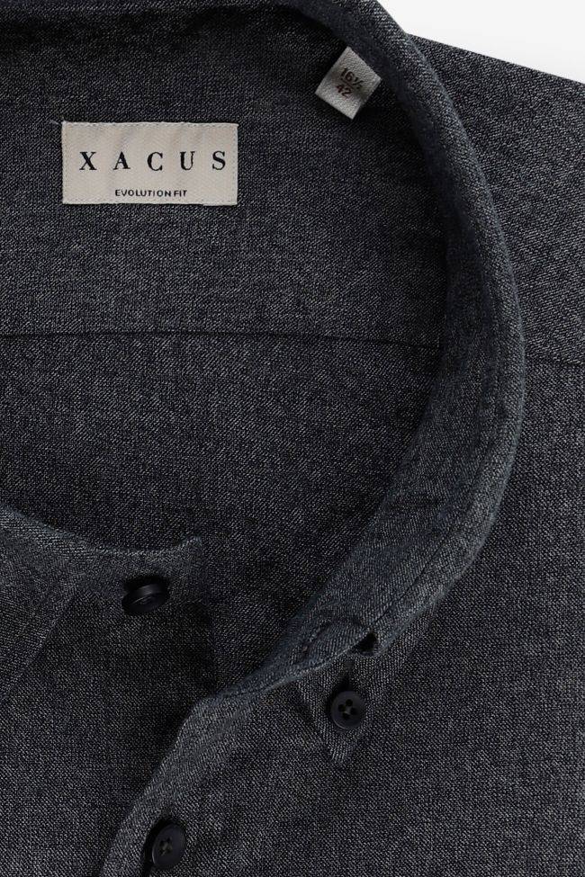 Xacus Hemd Herren Xacus Classic Einfarbig 100% Winter Cotton Kragen Button-Down Lange Ärmel
