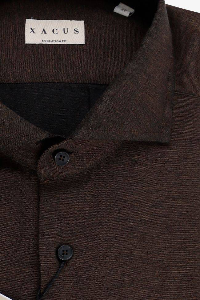 Xacus Hemd Herren Xacus Classic Einfarbig 55% Baumwolle 45% Viskose Kragen Französisch Lange Ärmel