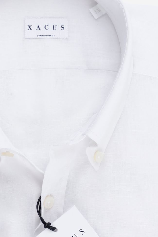 Xacus Hemd Herren Xacus Classic Einfarbig 56% Linen 44% Cotton Kragen Button-Down Lange Ärmel