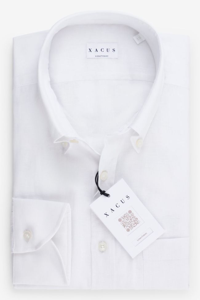 xacus Hemd Herren Xacus Classic Einfarbig 56% linen 44% cotton kragen Button-Down Lange Ärmel