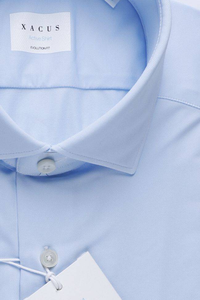Xacus Hemd Herren Xacus Classic Einfarbig 85% Poliammide 15% Elastam Kragen Französisch Lange Ärmel