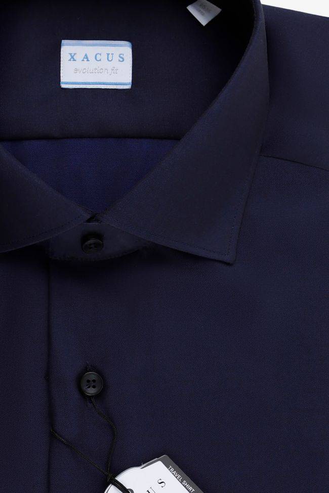Xacus Hemd Herren Xacus Classic Einfarbig 86% Polyamide 14% Elastane Kragen Französisch Lange Ärmel
