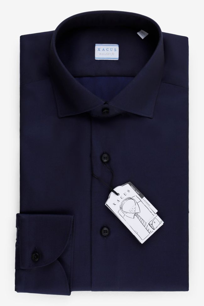 xacus Hemd Herren Xacus Classic Einfarbig 86% polyamide 14% elastane kragen Französisch Lange Ärmel