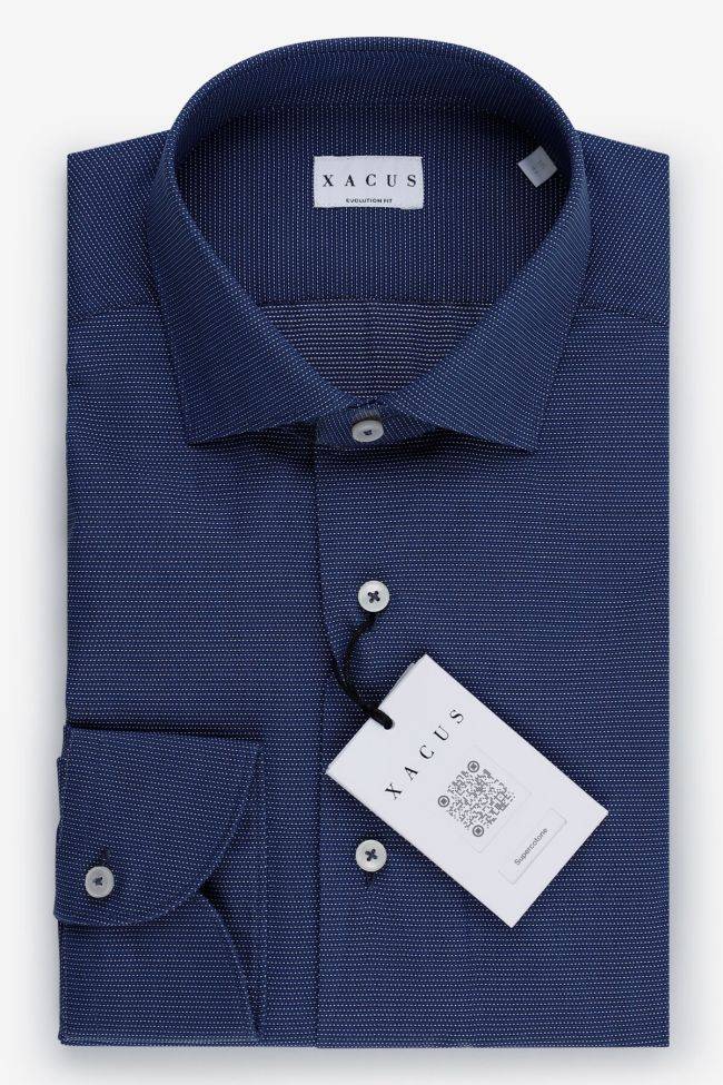 xacus Hemd Herren Xacus Classic Halb Unifarben 100% Baumwolle kragen Französisch Lange Ärmel