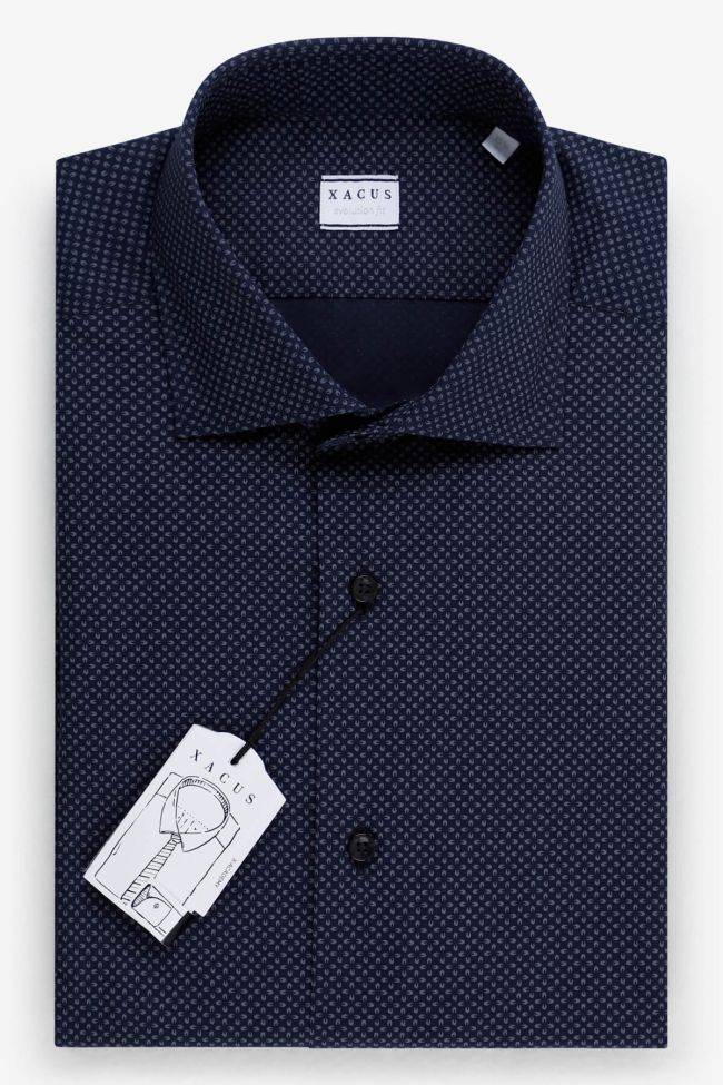 Xacus Hemd Herren Xacus Classic Halb Unifarben 100% Baumwolle Kragen Französisch Lange Ärmel