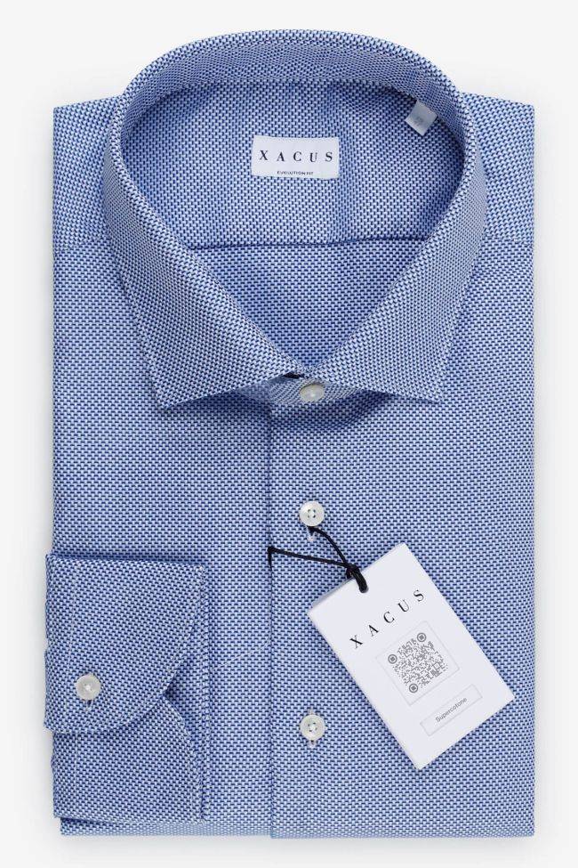 Xacus Hemd Herren Xacus Classic Halb Unifarben 100% Baumwolle Kragen Französisch Lange Ärmel