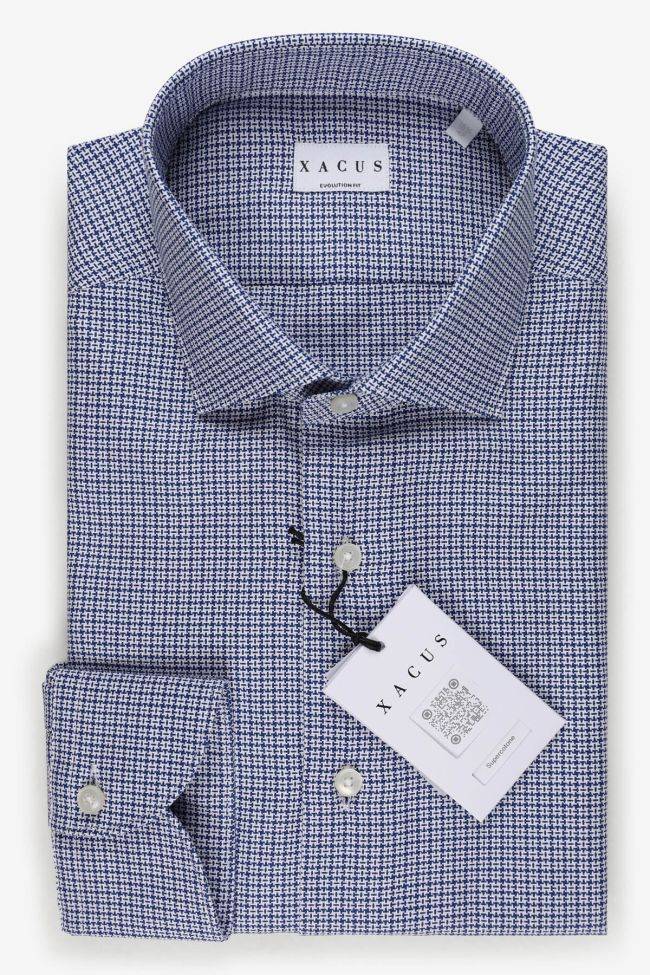 xacus Hemd Herren Xacus Classic Halb Unifarben 100% Baumwolle kragen Französisch Lange Ärmel