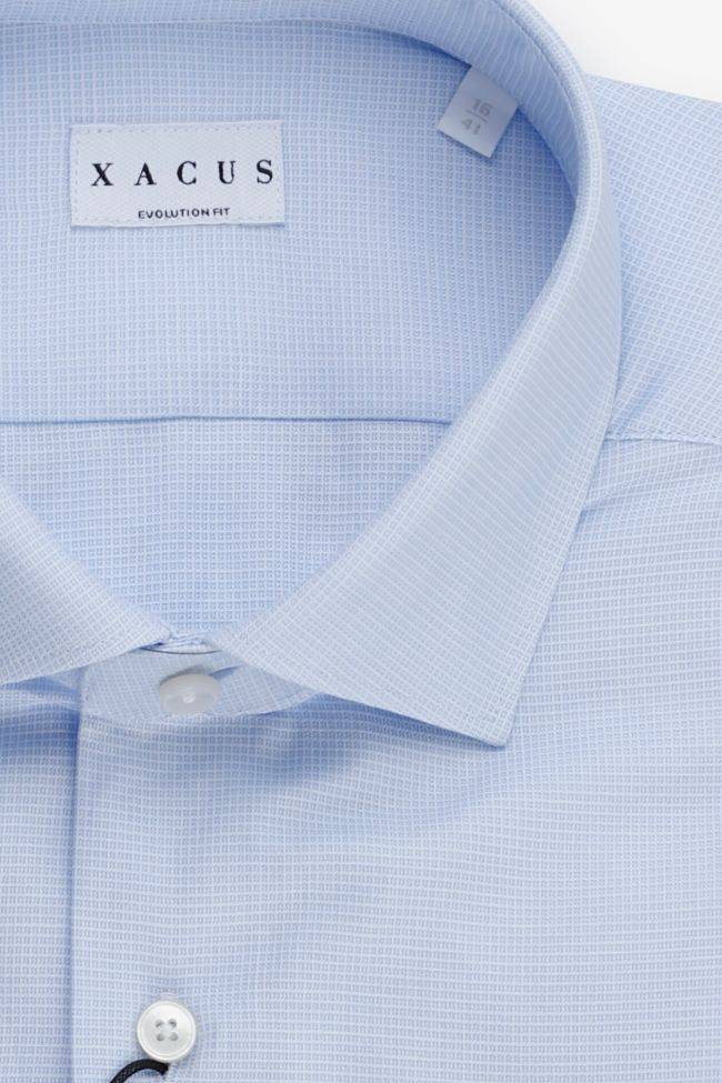 Xacus Hemd Herren Xacus Classic Halb Unifarben 100% Leinen Kragen Italienisch Lange Ärmel