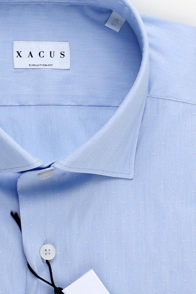 Xacus Hemd Herren Xacus Classic Halb Unifarben 72% Baumwolle 3% Elastan 25% Pa Kragen Französisch Lange Ärmel
