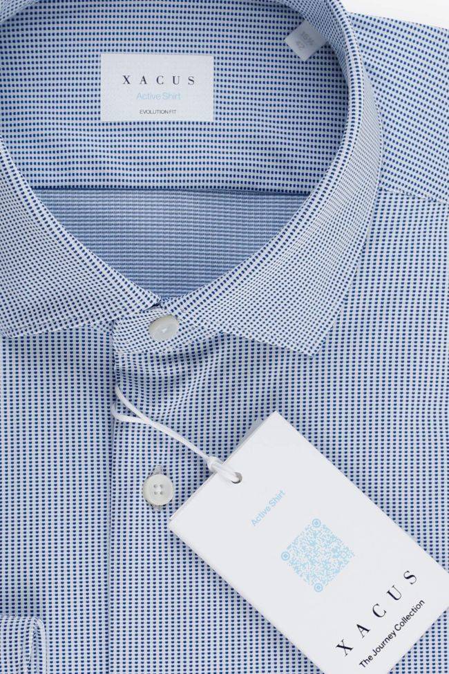 Xacus Hemd Herren Xacus Classic Halb Unifarben 83% Polyamide 17% Elastane Kragen Französisch Lange Ärmel