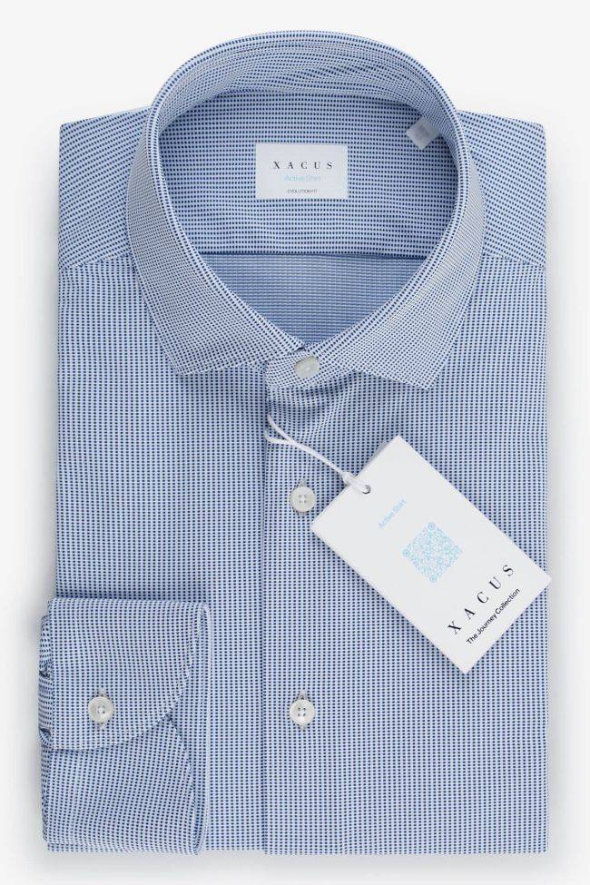 xacus Hemd Herren Xacus Classic Halb Unifarben 83% polyamide 17% elastane kragen Französisch Lange Ärmel