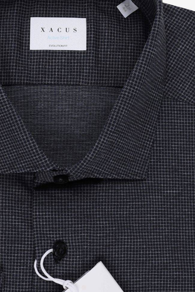 Xacus Hemd Herren Xacus Classic Halb Unifarben 86% Poliammide 14% Elastan Kragen Französisch Lange Ärmel