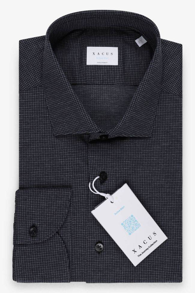 xacus Hemd Herren Xacus Classic Halb Unifarben 86% poliammide 14% elastan kragen Französisch Lange Ärmel