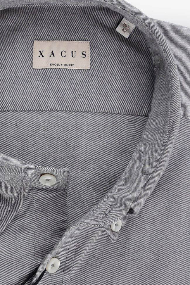 Xacus Hemd Herren Xacus Classic Halb Unifarben 97% Baumwolle 3% Elastan Kragen Französisch Lange Ärmel