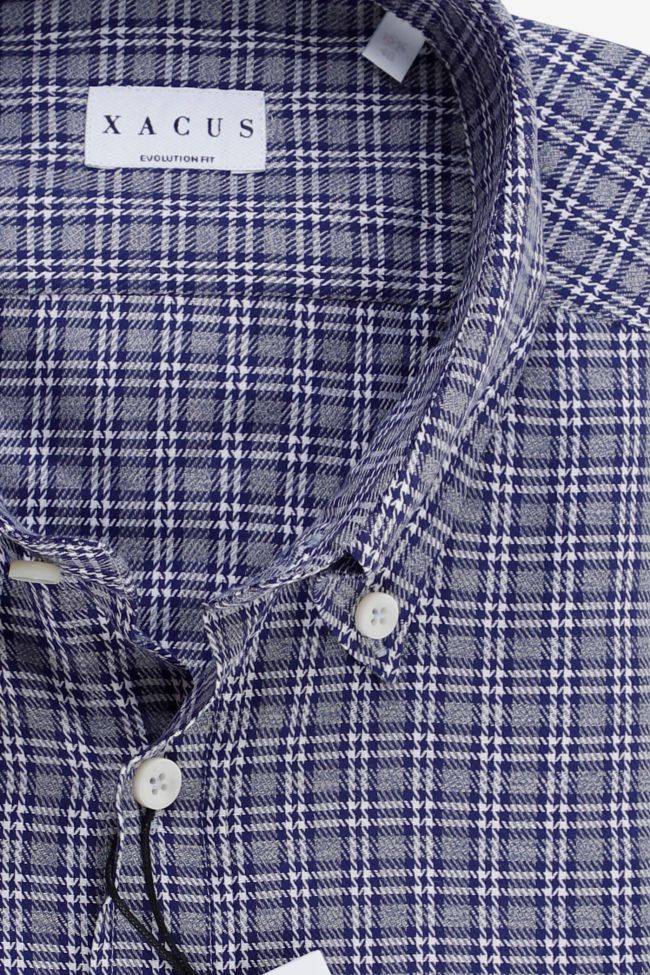 Xacus Hemd Herren Xacus Classic Karo 100% Baumwolle Kragen Button-Down Lange Ärmel