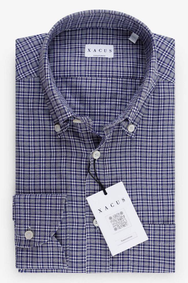 xacus Hemd Herren Xacus Classic Karo 100% Baumwolle kragen Button-Down Lange Ärmel