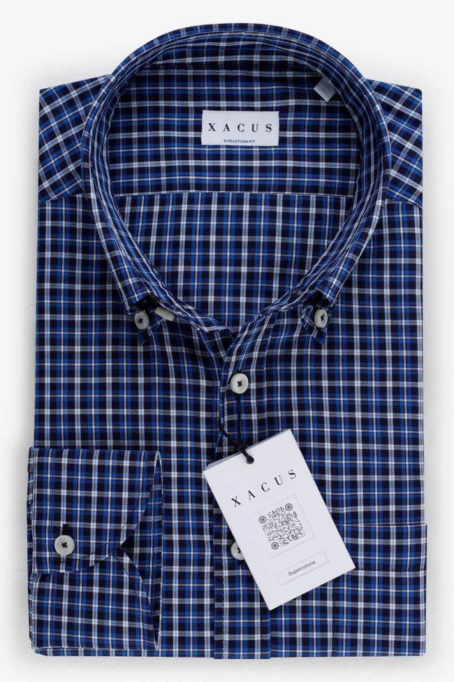xacus Hemd Herren Xacus Classic Karo 100% Baumwolle kragen Button-Down Lange Ärmel