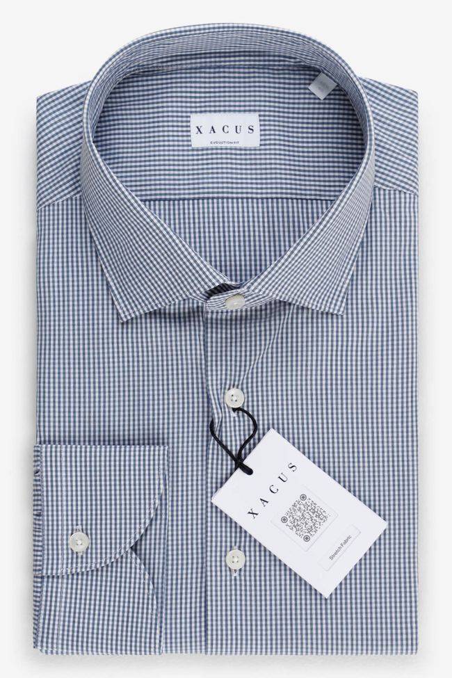Xacus Hemd Herren Xacus Classic Karo 75% Cotton 22% Pa 3% Ea Kragen Französisch Lange Ärmel