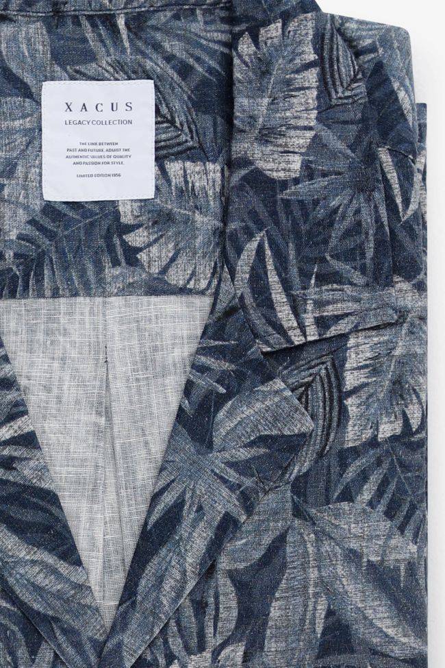 Xacus Hemd Herren Xacus Classic Muster 100% Baumwolle Kragen Hawaiikragen Kurze Ärmel